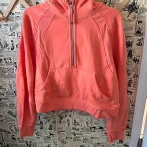 [ NWOT ] M/L lululemon CRLK Coral Peach Scuba Oversized 1/2 Zip Hoodie Jacket